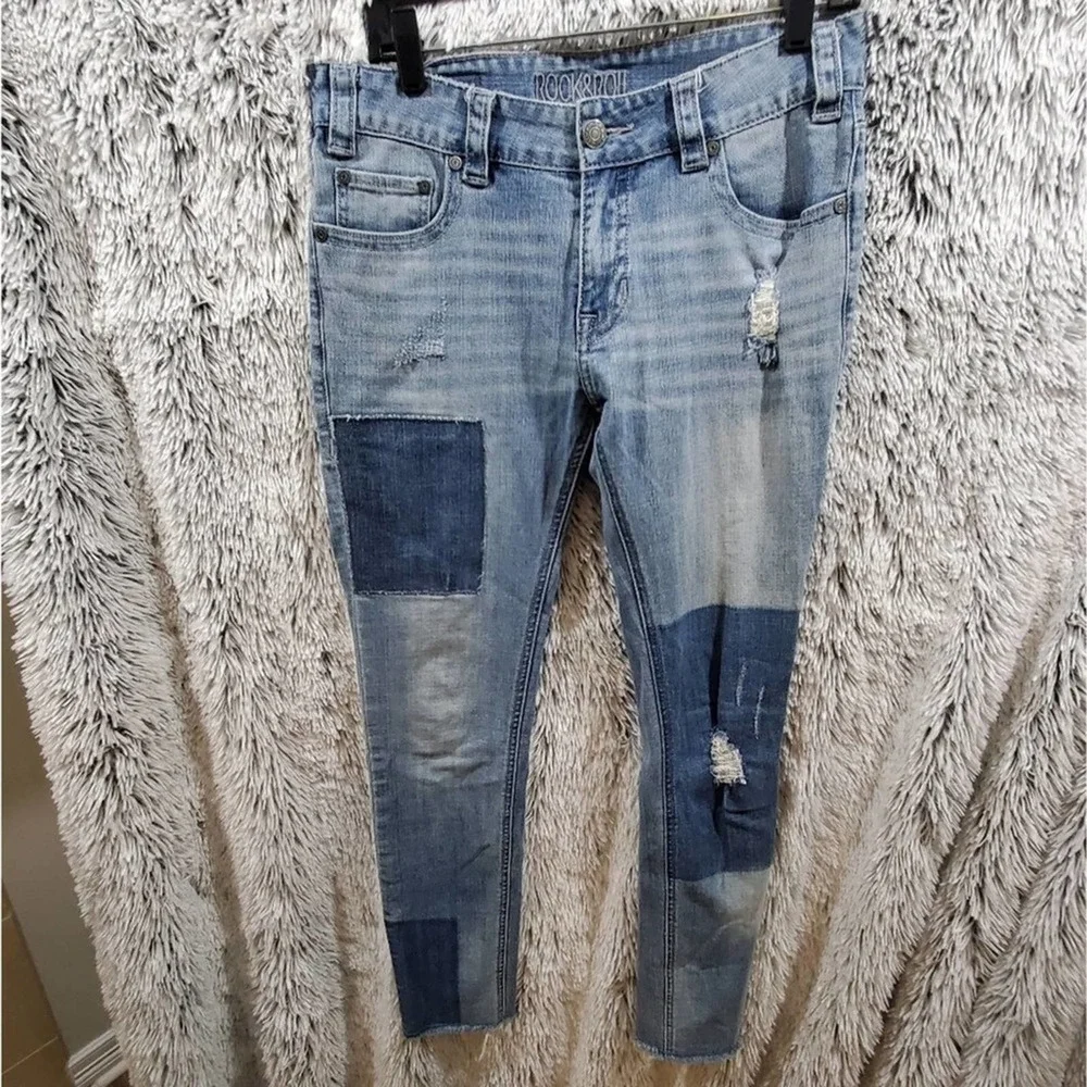 Rock &‎ Roll cowgirl boyfriend skinny jeans 26x32